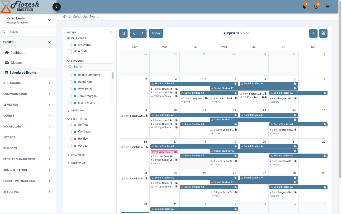 School calendar